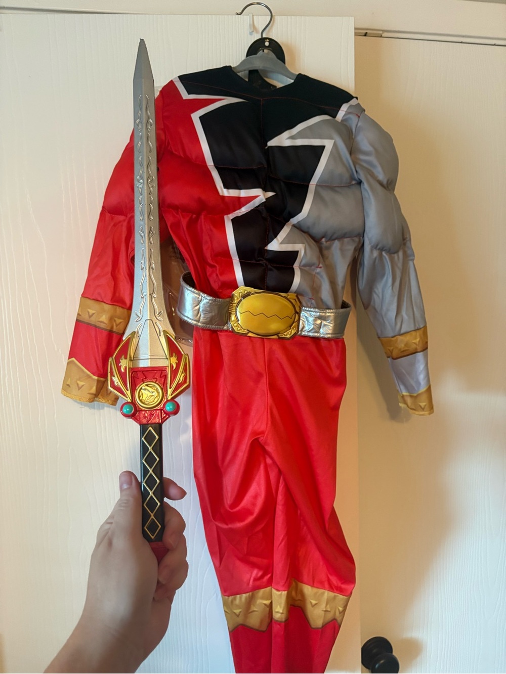 Kids Red Power Ranger Costume youth size small 4-6